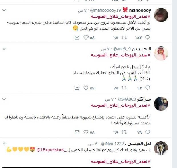 هاشتاج "تعدد الزوجات علاج العنوسة" يتصدر "تويتر".. وفتيات: "جوع جنسي"