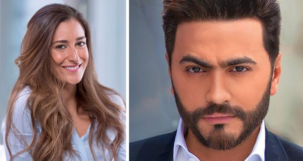 تامر حسني يرحب بـ أمينة خليل بعد انضمامها إلى البدلة