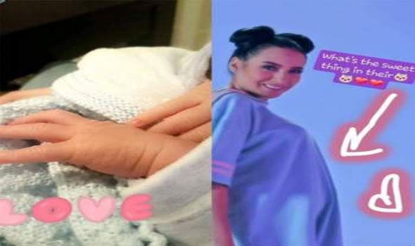 انتشار صورة لابن الفنانة ساندي بعد ولادته بأيام