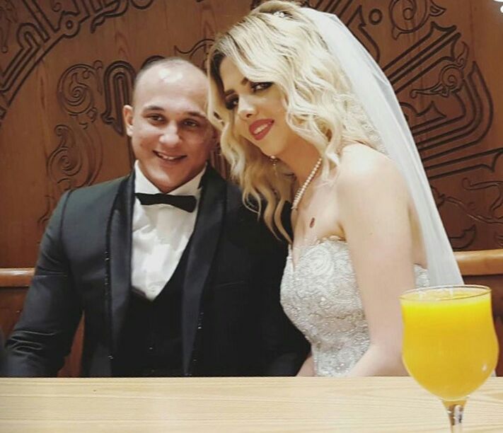 صور.. عقد قرآن صلاح جمال ونورهان خلف فى مسجد الشرطة