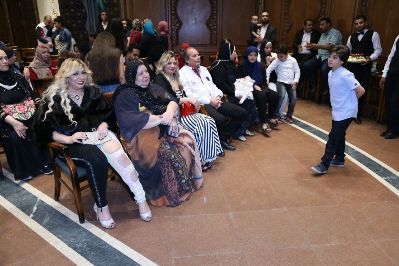 صور.. عقد قرآن صلاح جمال ونورهان خلف فى مسجد الشرطة