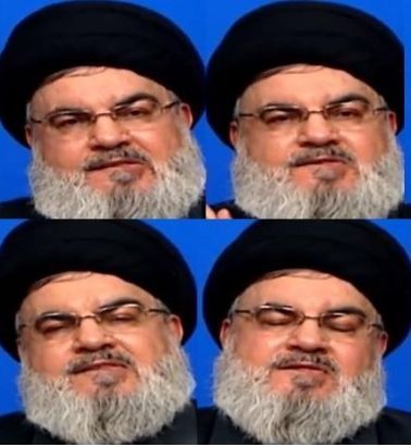 شاهد.. صور لحركات غريبة بدأت بالظهور على وجه حسن نصر الله!
