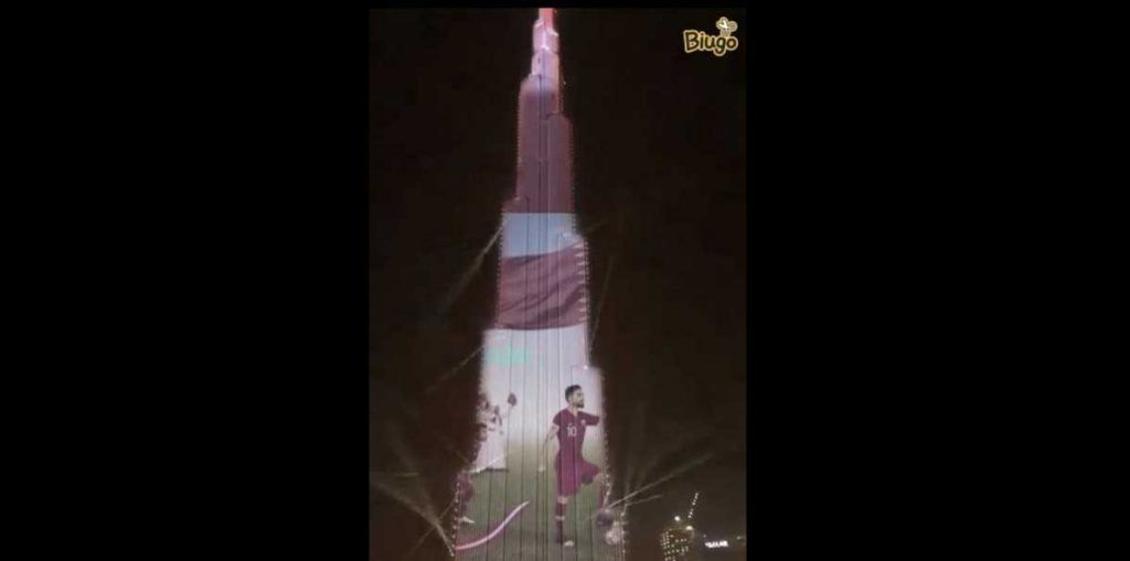 حقيقة الفيديو المتداول عن اضاءة برج خليفة الاماراتي بعلم قطر