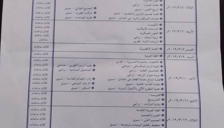 تراند اليوم : كشف امتحانات الشهادة السودانية 2019 ،، PDF_ كشف امتحانات الشهادة السودانية 2019