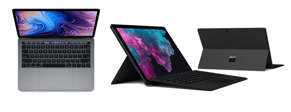 مقارنة شاملة بين حاسوب MacBook Pro وحاسوب Surface Pro 6
