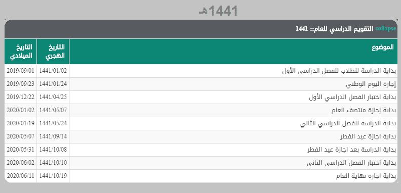التقويم الدراسي السُعودي 1440| موعد اختبار نهاية العام والإجازات الرسمية