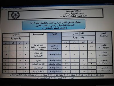 رسمي ومختوم من الوزير “جداول امتحانات نهاية العام 2019” الترم الثاني لمحافظات مصر
