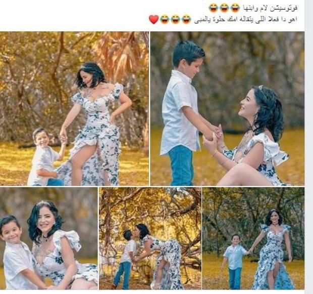 "فستان مفتوح وتاتو".. جلسة تصوير لـ أم وطفلها تثير الجدل: "ماما حلوة"