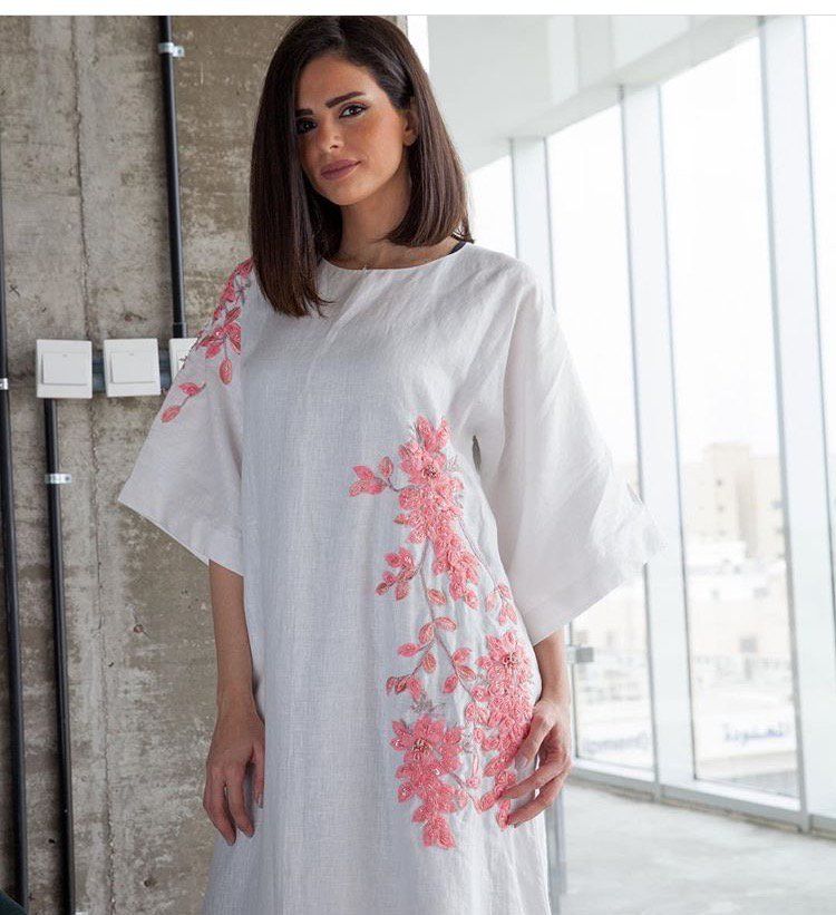 موديلات جلابيات لصيف 2019 مطرزة بالورود