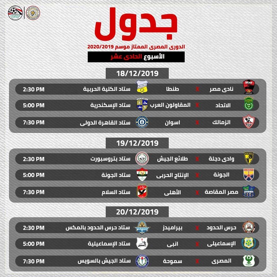 بالمواعيد والملاعب.. جدول الدور الأول من الدورى المصرى كاملا...