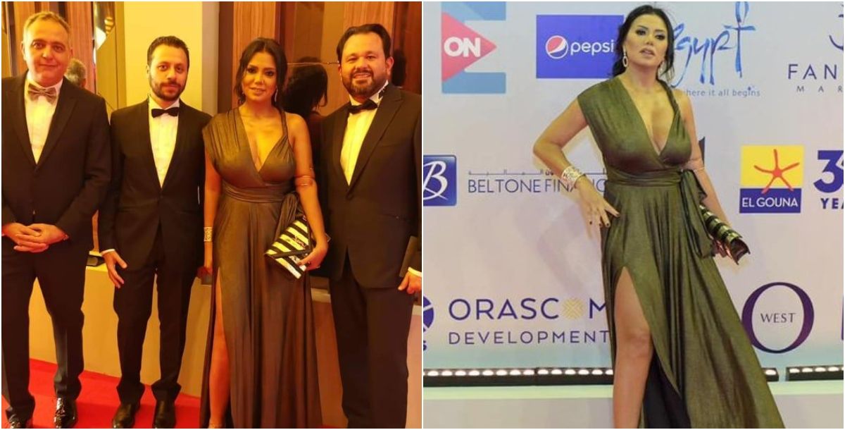 رانيا يوسف بدون حمالة صدر وفستان مكشوف في مهرجان الجونة 2019
