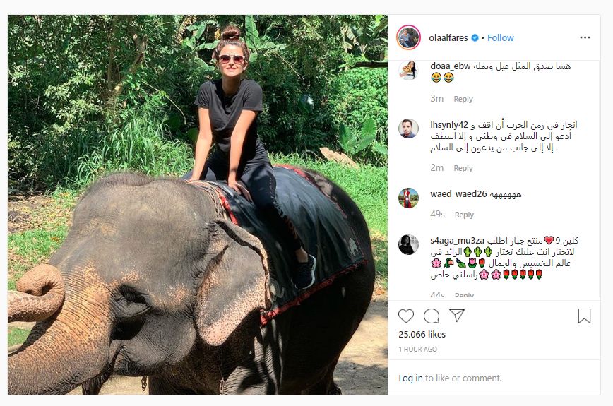 بكل جراءة.. مذيعة الجزيرة ‘‘علا الفارس’’ تمارس رغبتها مع ‘‘فيل’’ وهذا ما حدث لها (شاهد)
