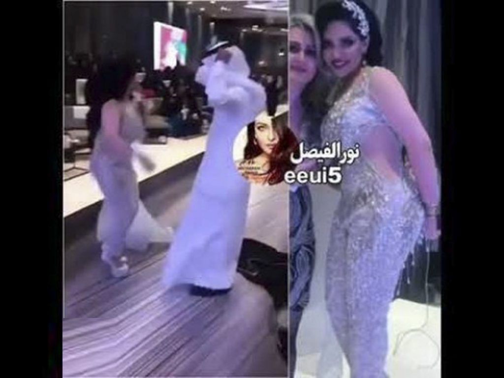 شاهدوا.. فنانة كويتية تثير الجدل بفستان شفاف يظهر جميع جسمها في حفل زفاف شقيقتها