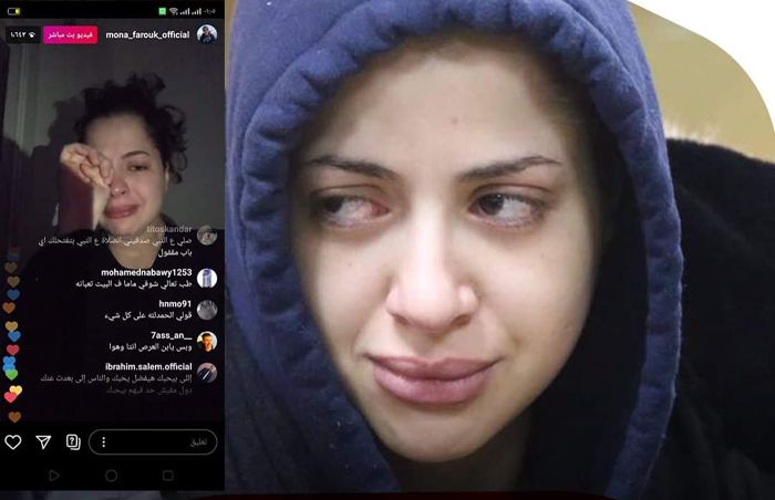 بعد المقطع الإباحي.. شاهد: الفنانة المصرية منى فاروق تنهار باكية وتهدد بالانتحار على الهواء