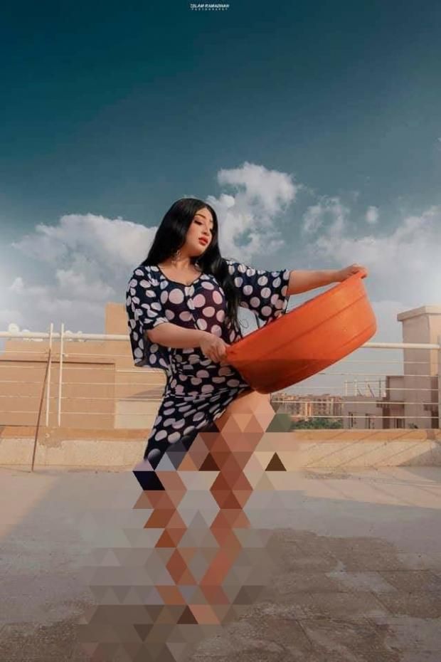 «لعنة الملبن».. معلومات عن صاحبة جلسة تصوير «الجلباب والطشت»