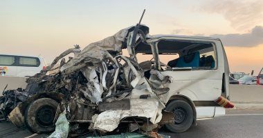 بث مباشر من موقع مصرع 18 فى تصادم ميكروباص وسيارة نقل بالدائرى الأوسطى