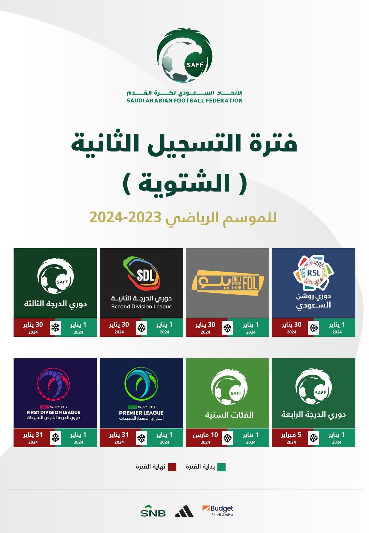 اتحاد القدم يعلن بدء الميركاتو الشتوي