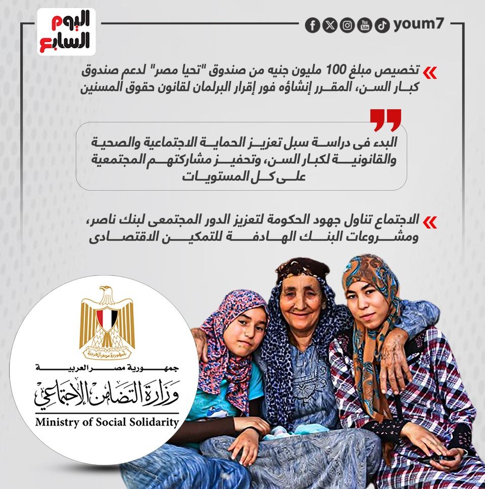 الرئيس السيسي يستعرض رؤية حماية وتحسين جودة حياة كبار السن.. إنفوجراف