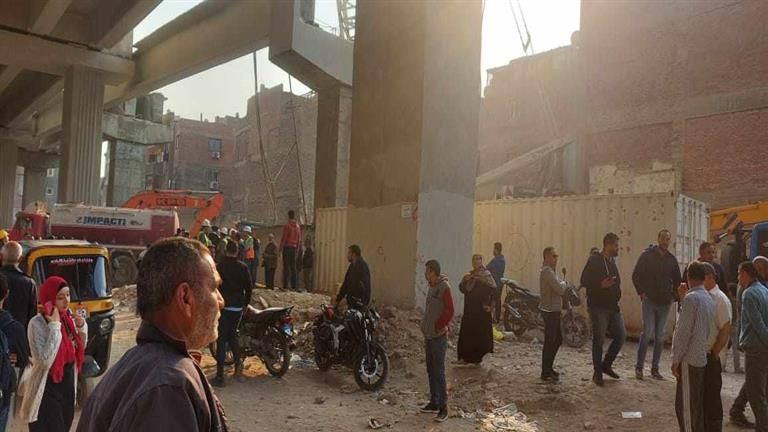 20 متر خرسانة فوق رؤوس 6 عمال.. لحظات الرعب في حادث محور كمال عامر