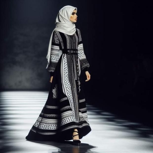 فساتين «حرة» من الشال الفلسطيني تغزو «فيس بوك» وتصل العالمية.. مصممها يكشف مفاجأة 