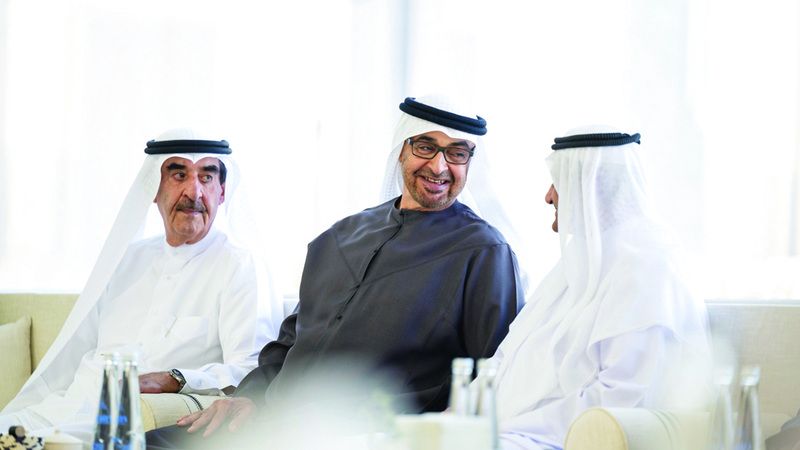 الامارات | رئيس الدولة يستقبل حمد الشرقي وسعود المعلا