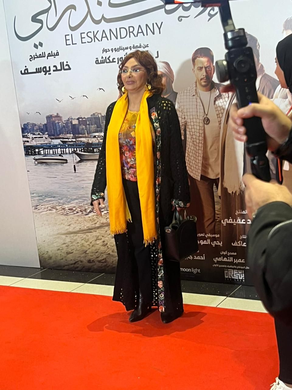 خالد يوسف ونبيلة عبيد وعصام السقا فى العرض الخاص لفيلم "الإسكندراني"