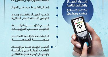 وزارة الصحة تكشف نصائح هامة لاستخدام جهاز قياس السكرى.. إنفوجراف