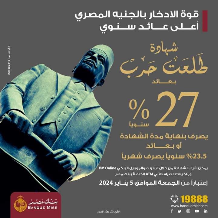 أعلى عائد في التاريخ.. بنك مصر يعلن طرق شراء الشهادة الجديدة