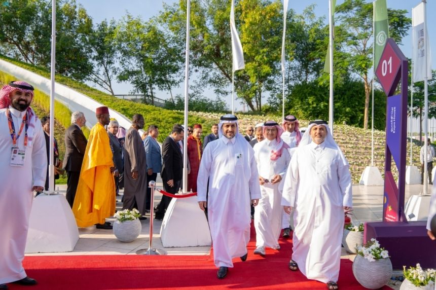 شاهد| إكسبو الدوحة للبستنة يحتفي بـ"اليوم السعودي" بعروض فلكلورية