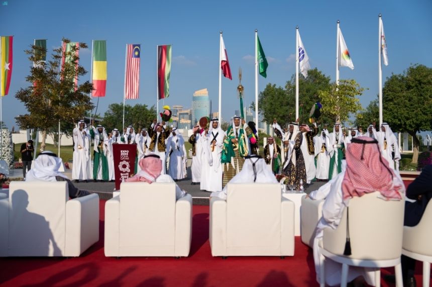 شاهد| إكسبو الدوحة للبستنة يحتفي بـ"اليوم السعودي" بعروض فلكلورية