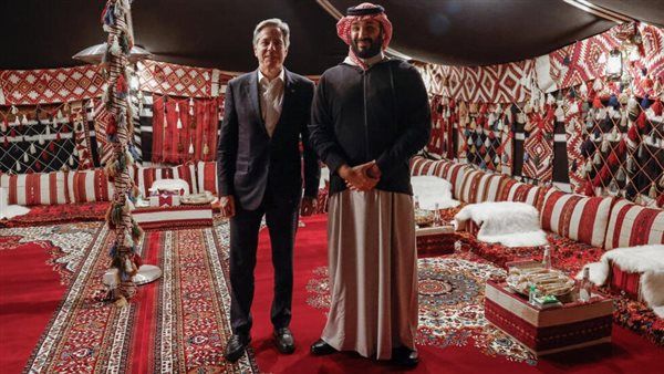 ولي العهد السعودي يلتقي وزير الخارجية الأميركي في العُلا