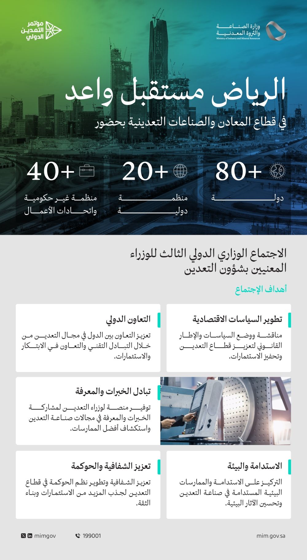 80 دولة في اجتماع الوزراء المعنيين بشؤون التعدين بالرياض