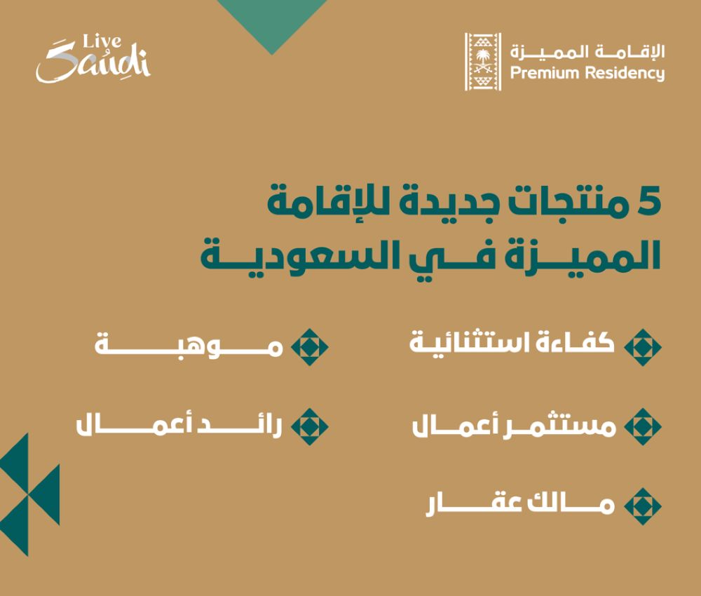 5 منتجات للإقامة المميزة تجذب الاستثمارات وتستقطب الكفاءات