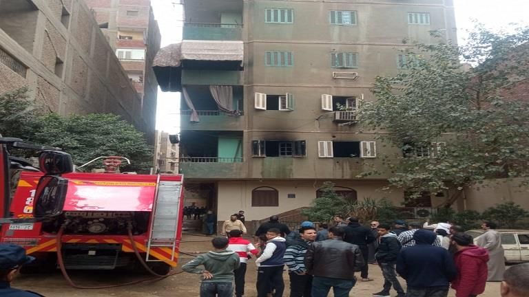 اندلاع حريق داخل شقة ببرج سكني في الوراق