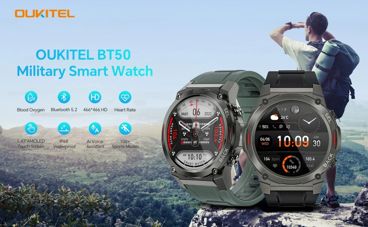 تراند اليوم : إطلاق ساعة Oukitel BT50 الذكية القوية ذات المتانة العسكرية وبسعر مناسب