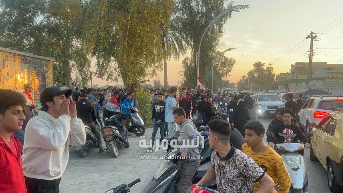 بالصور.. الجماهير العراقية تحتفل بتأهل أسود الرافدين الى دور الـ16 بكأس آسيا