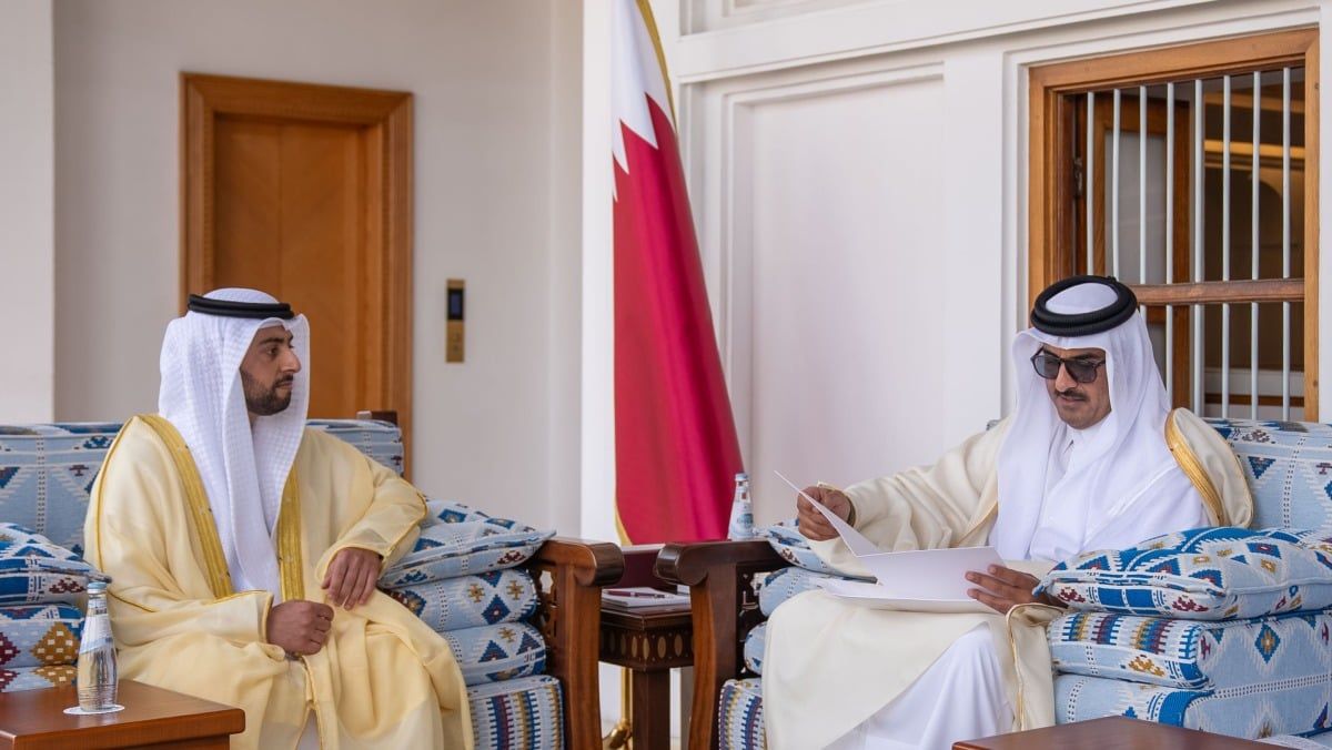 الشيخ تميم يتسلم رسالة خطية من رئيس الإمارات