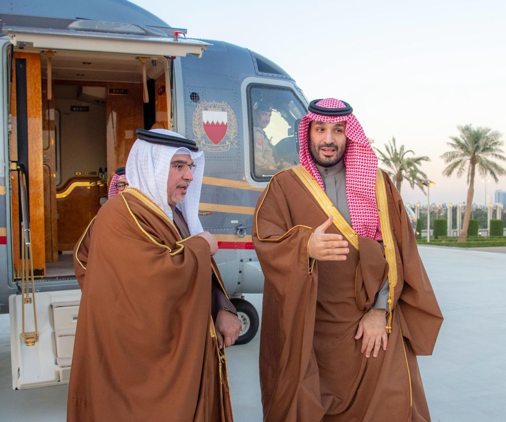 ولي العهد يستقبل نظيره البحريني في الرياض