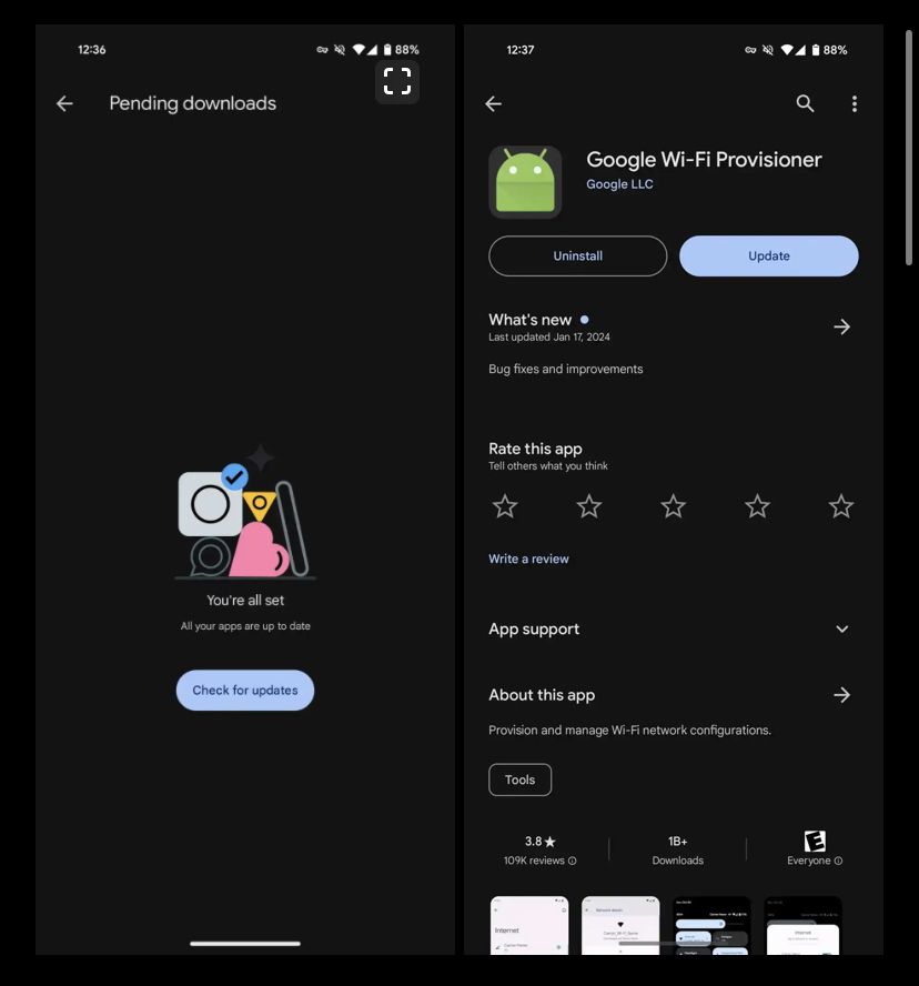 تكنولوجيا: متجر Google Play لا يعرض تحديثات تطبيقات النظام المتوفرة