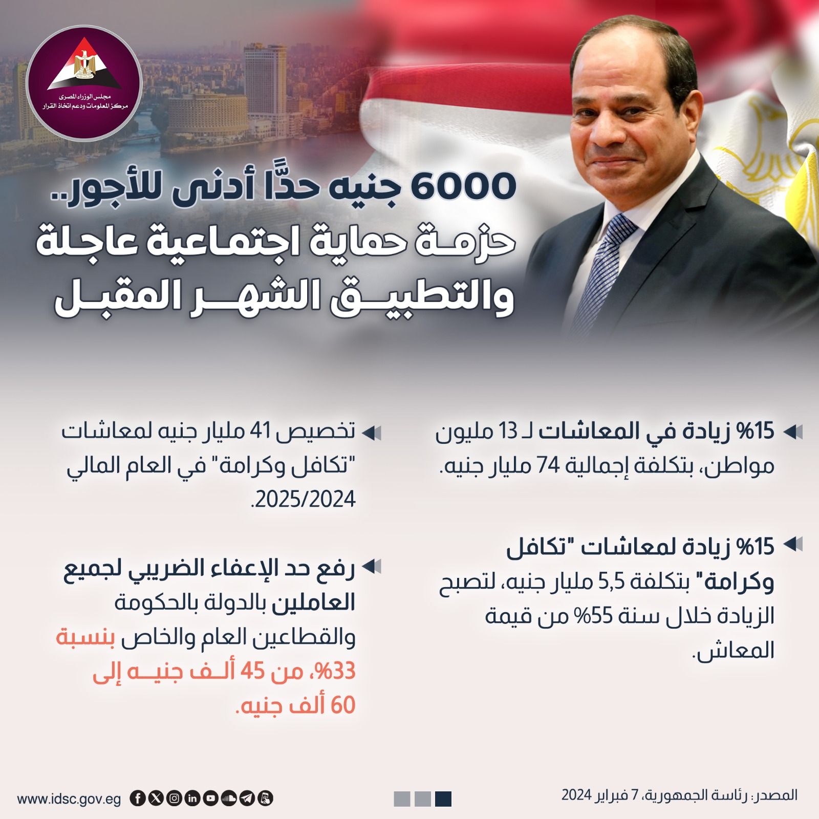بالورقة والقلم .. احسب زيادة مرتبك بعد قرارات الرئيس الجديدة بزيادة مرتبات العاملين بالدولة