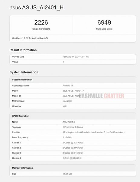 تكنولوجيا: هاتف Asus Zenfone 11 Ultra يظهر بمعالج Snapdragon 8 Gen 3 في Geekbench