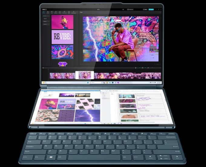 تكنولوجيا: لينوفو تطلق جهاز YOGA Book 9i (2024) بشاشة مزدوجة وسعر يبدأ من 1980 دولار