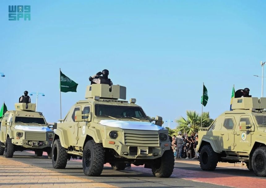 جازان.. مسيرة عسكرية للقطاعات الأمنية بمناسبة يوم التأسيس