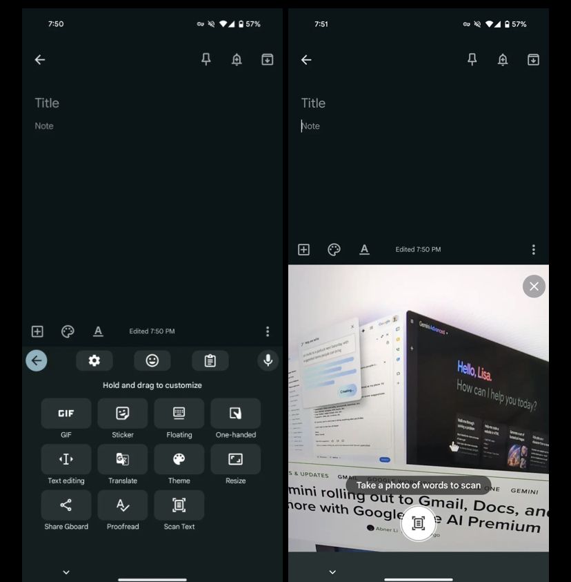 تكنولوجيا: ‏Gboard يطرح أداة التعرف الضوئي على الحروف “Scan Text” على نظام أندرويد