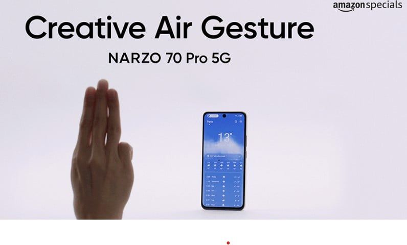 تكنولوجيا: هاتف Realme Narzo 70 Pro 5G سيدعم أكثر من عشر إيماءات هوائية