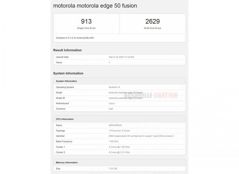 تكنولوجيا: رصد هاتف Motorola Edge 50 Fusion في Geekbench بمعالج Snapdragon 6 Gen 1