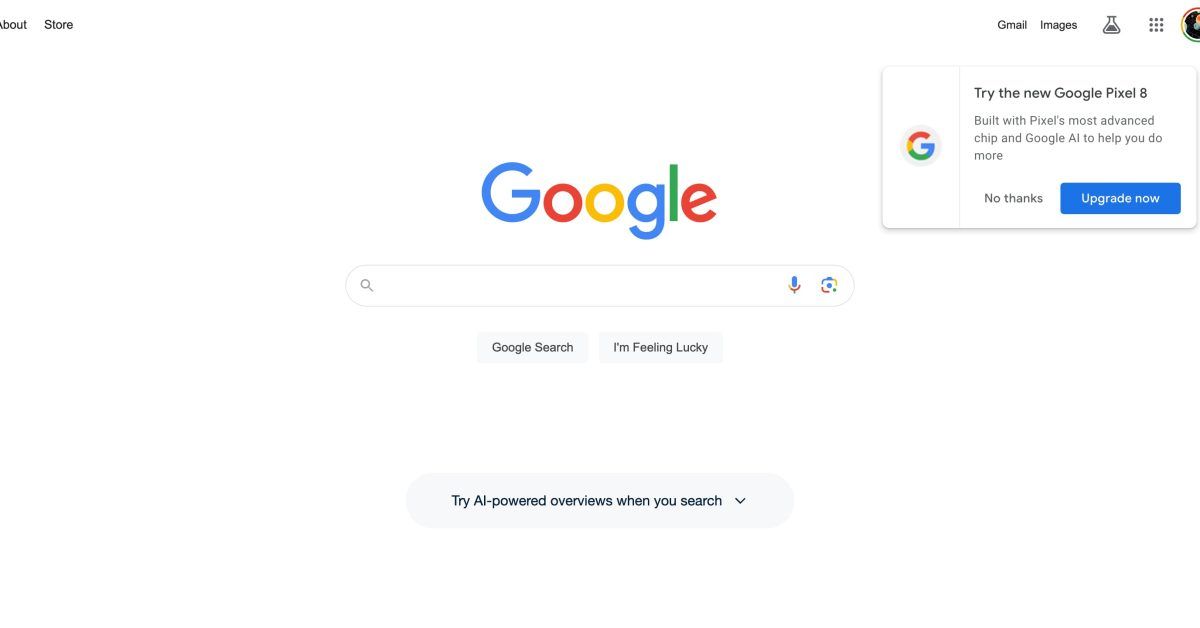 تكنولوجيا: جوجل تقوم بالإعلان عن Pixel 8 في صفحة البحث الرئيسية