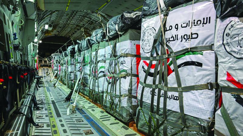 الامارات | 1071 طن مساعدات حملتها «طيور الخير» إلى غزة
