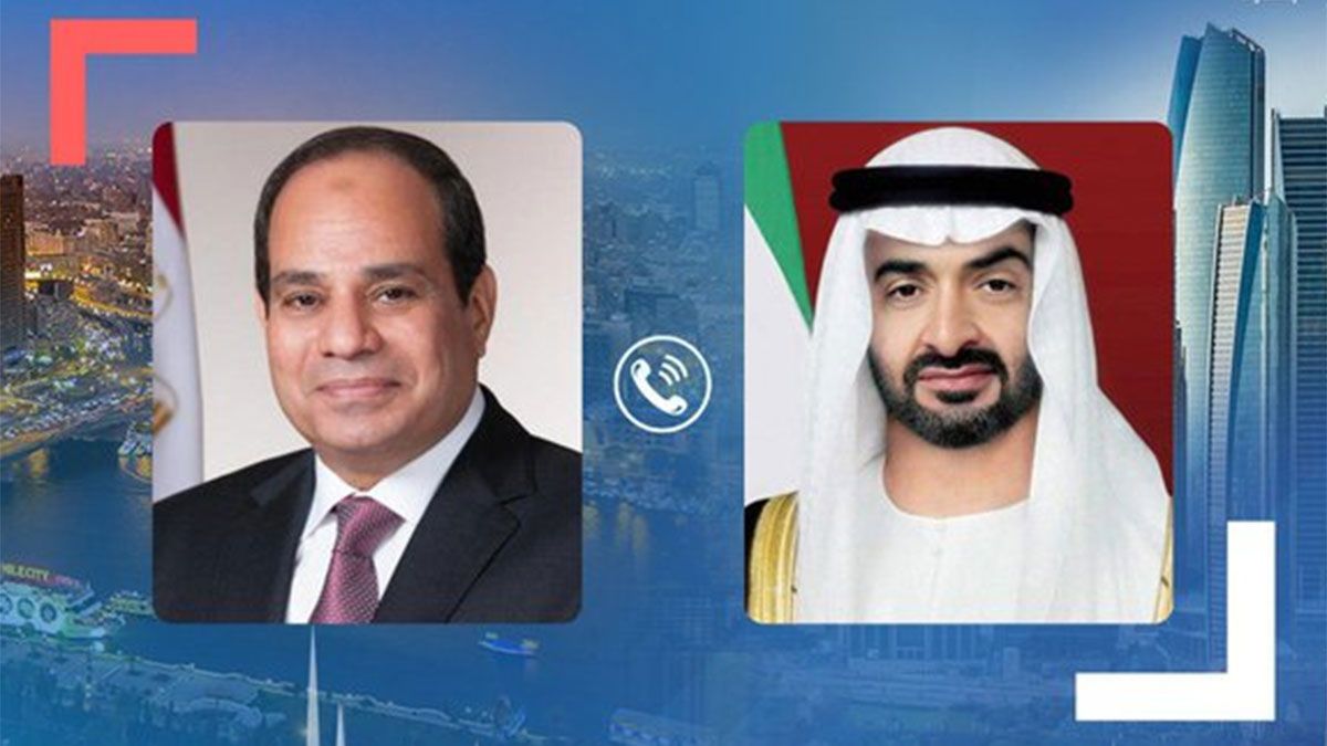الامارات | رئيس الدولة والرئيس المصري يتبادلان هاتفياً التهاني بعيد الفطر المبارك