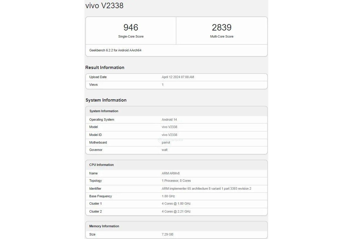 تكنولوجيا: هاتف Vivo T3x يظهر على قاعدة بيانات Geekbench مع تأكيد معالج Snapdragon 6 Gen 1 رسميًا